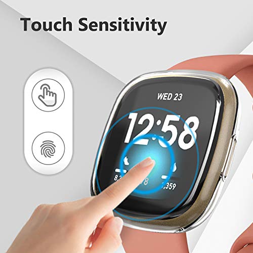 KPYJA 6-Pack Screen Protector Compatible with Fitbit Versa 3/Sense Case, Soft TPU Plated Case All-Around Protective Screen Full Cover Bumper Compatible for Sense/Versa 3 Smart Watch - Image 4