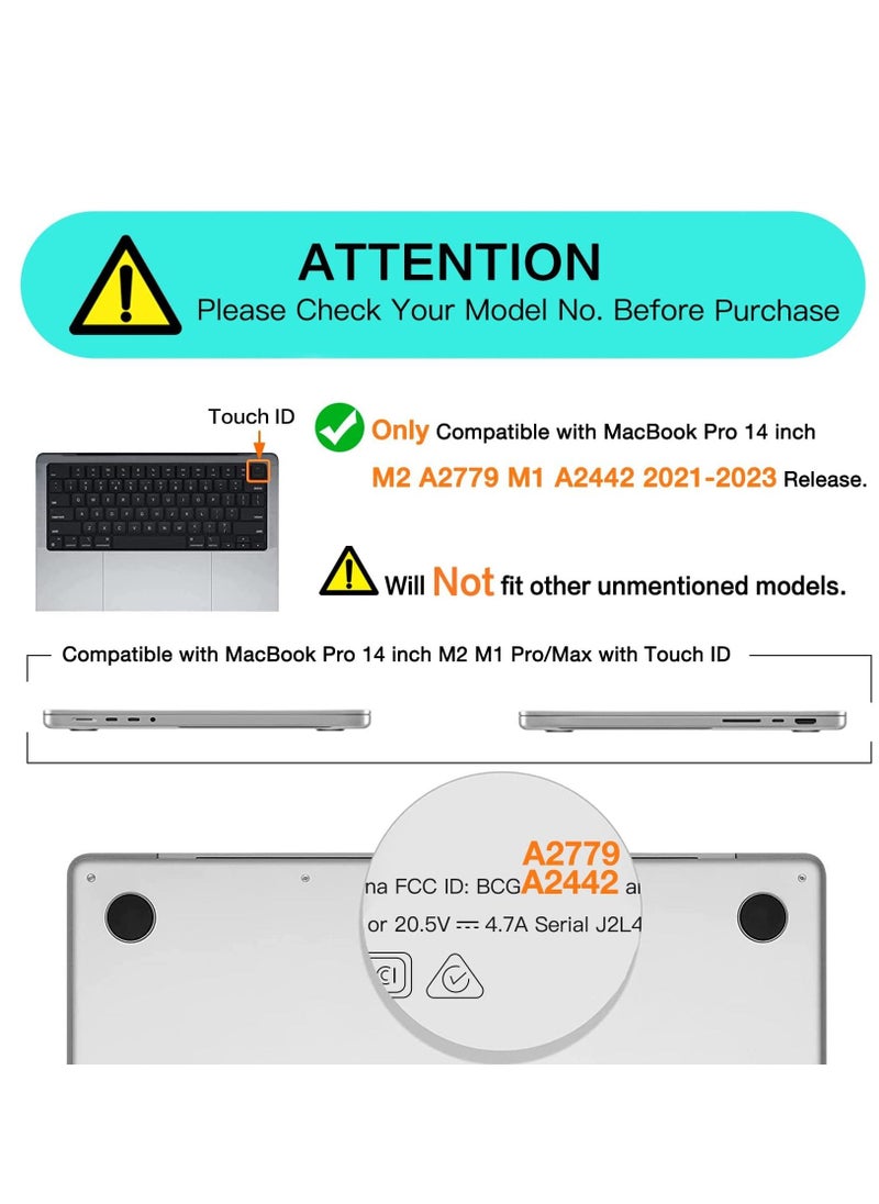 Generic - Hard Shell Case Protective Snap On CoverCompatible with MacBook Pro 14 inch Case 2021-2023 Release M2 A2779 A2442 M1 Pro/Max Chip w/Touch ID/Protective Plastic Hard Shell Case (Crystal Black) - Image 1
