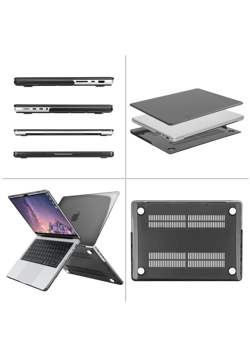 Generic - Hard Shell Case Protective Snap On CoverCompatible with MacBook Pro 14 inch Case 2021-2023 Release M2 A2779 A2442 M1 Pro/Max Chip w/Touch ID/Protective Plastic Hard Shell Case (Crystal Black) - Image 1