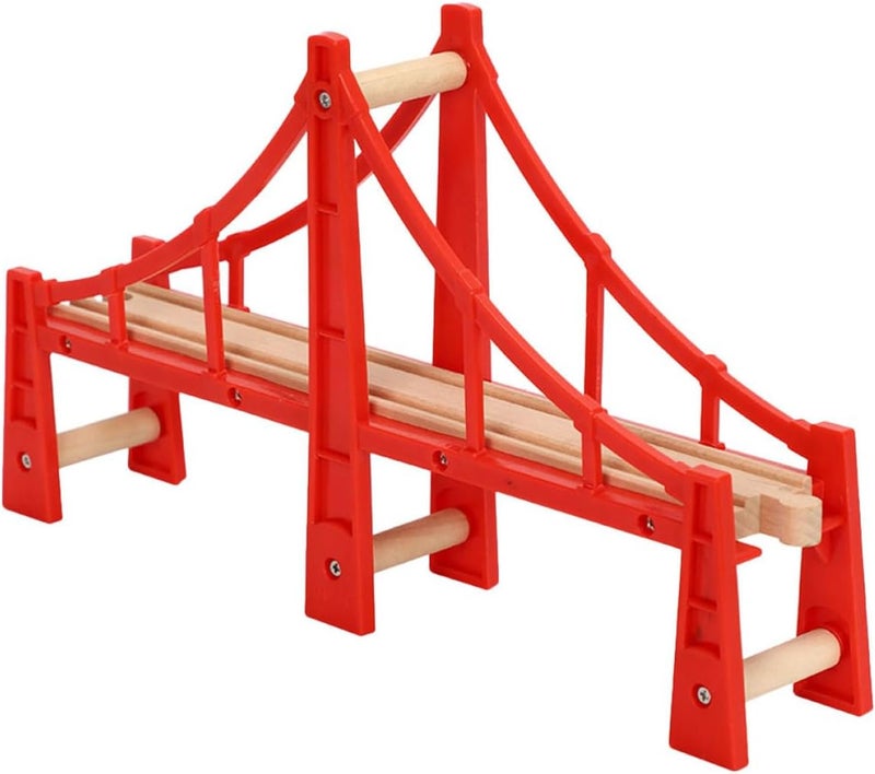 Smooth joint SEWACC Wooden Train Track Bridge Replacement Suspension Bridge Train Accessory for Model Railway Layout Expansion and Scene Building Closed & open space compatible - Image 1