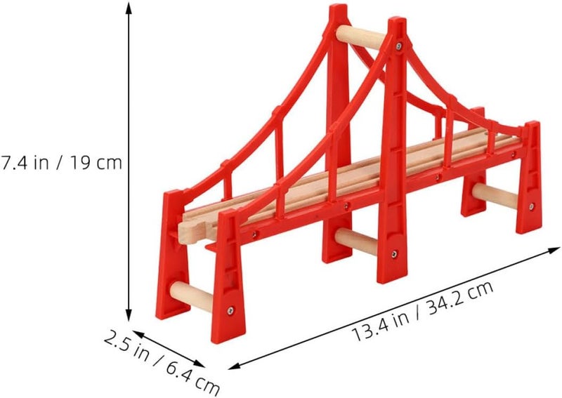 Smooth joint SEWACC Wooden Train Track Bridge Replacement Suspension Bridge Train Accessory for Model Railway Layout Expansion and Scene Building Closed & open space compatible - Image 2