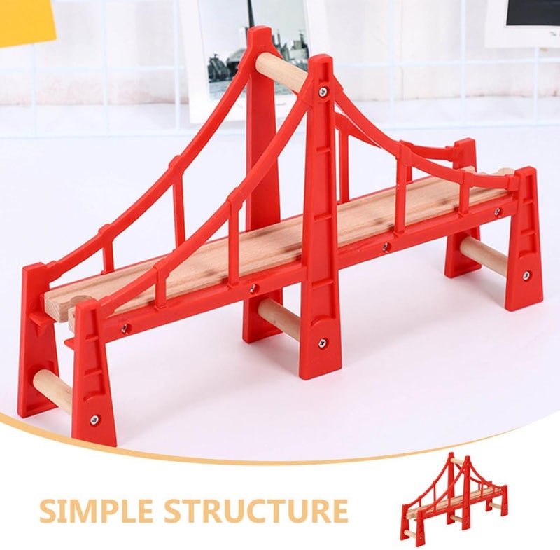 Smooth joint SEWACC Wooden Train Track Bridge Replacement Suspension Bridge Train Accessory for Model Railway Layout Expansion and Scene Building Closed & open space compatible - Image 3