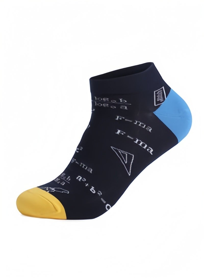5-Pack Fun Math Socks Men's Large Size Ankle Socks Fit EU 44-49/US 9-12 - Image 2