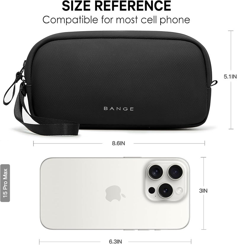 BANGE Travel Organizer Case, Water Resistant Electronics Travel Bag Organizer for Cable, Tech Pouch Accessories Carry Storage for Cord, Phone, Cables, Airpods, USB Flash Drive, Daily Items - Image 3