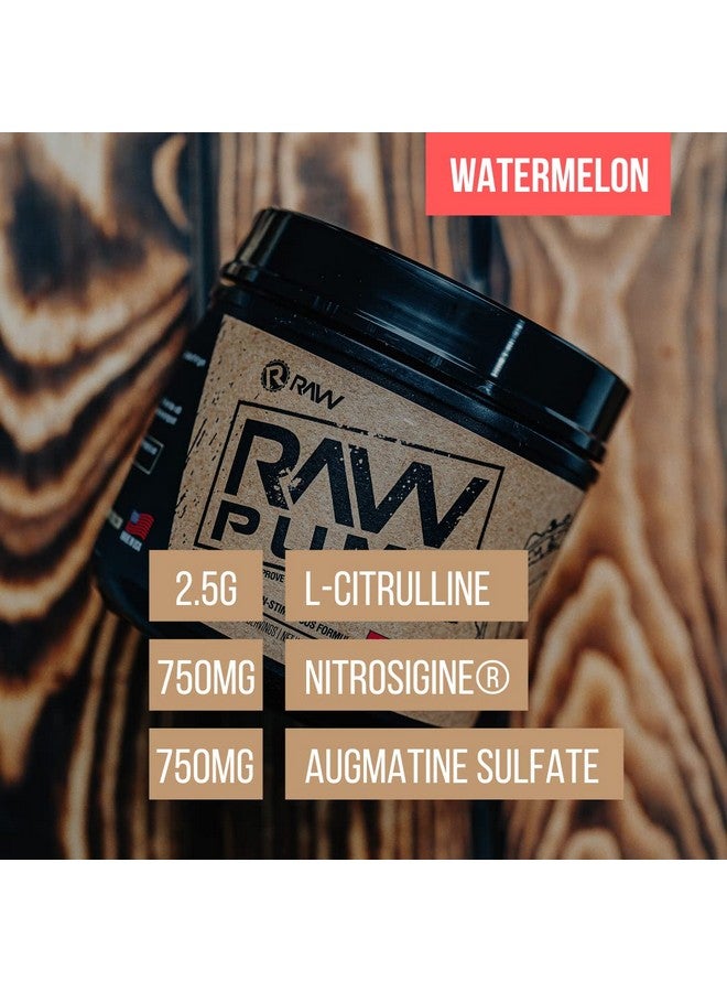 رو RAW Pump Stim Free Pre Workout | مسحوق مكمل غذائي غير منشط قبل التمرين، معزز بأكسيد النيتريك | مشروب مكملات قبل التمرين أثناء التمرين | (40 حصة) (بطيخ) - Image 4