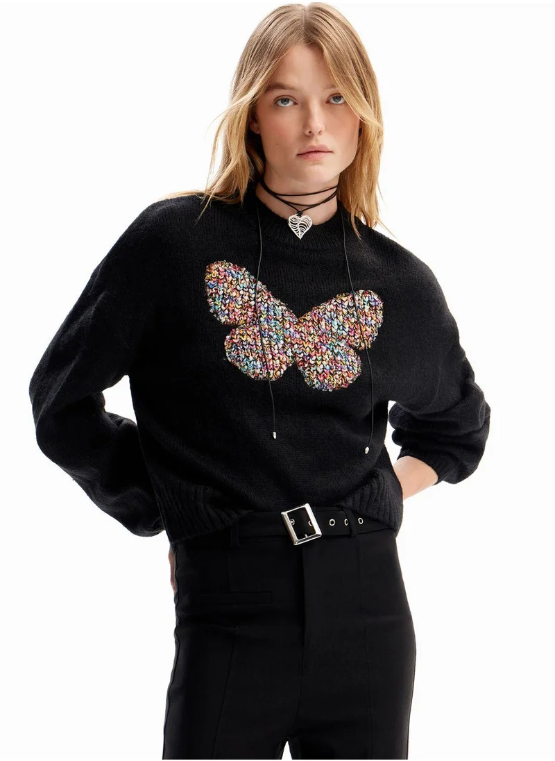 ديسيجوال Chunky Knitted Butterfly Pullover