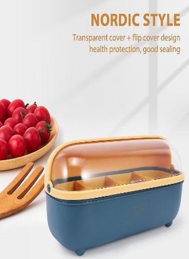 BSBDA 4 Compartments Seasoning Box With Lid, Seasoning Storage Box Container, Seasoning Box with Cover and Serving Spoons, Kitchen Condiment Jars - Image 2