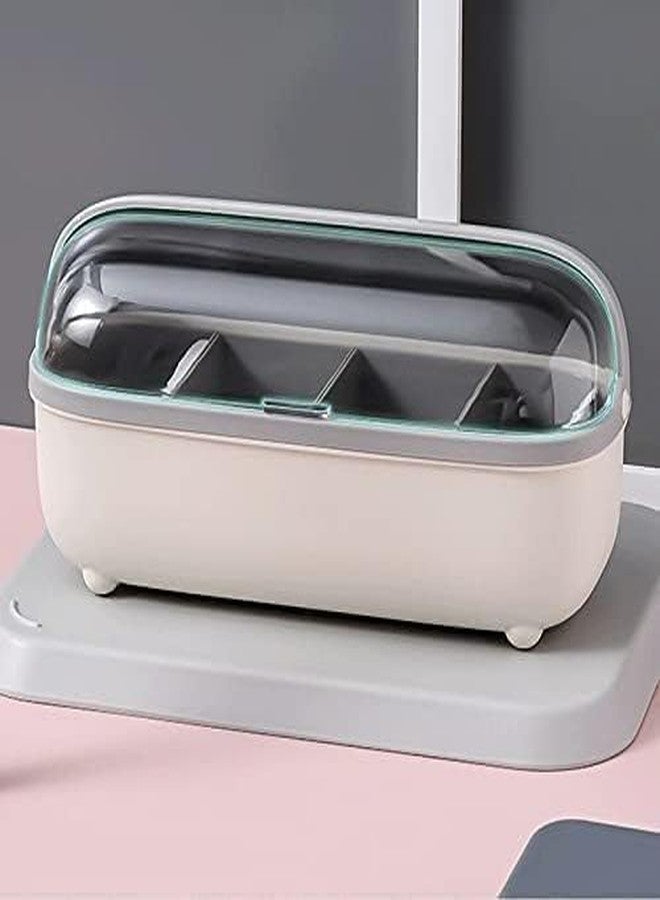 BSBDA 4 Compartments Seasoning Box With Lid, Seasoning Storage Box Container, Seasoning Box with Cover and Serving Spoons, Kitchen Condiment Jars - Image 1