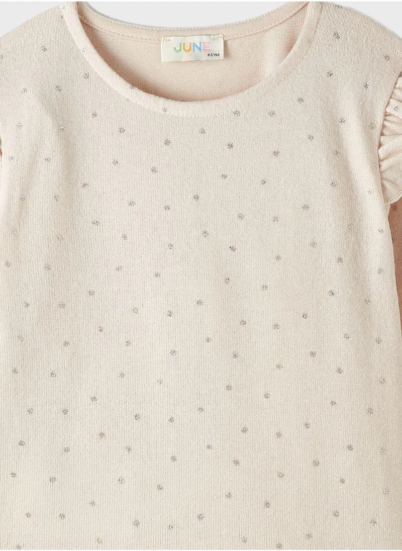 JUNE Kids Glitter Soft Texture Top