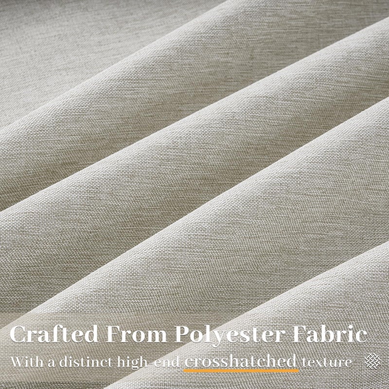 Drapenova Grey Beige Linen Sheer Curtains 84 Inch Long for Bedroom Living Room,Greige Gray Pinch Pleat Back Tab Gothic Moody Viral Drapes American Farmhouse Curtains for Window Dining Room 7 FT - Image 3