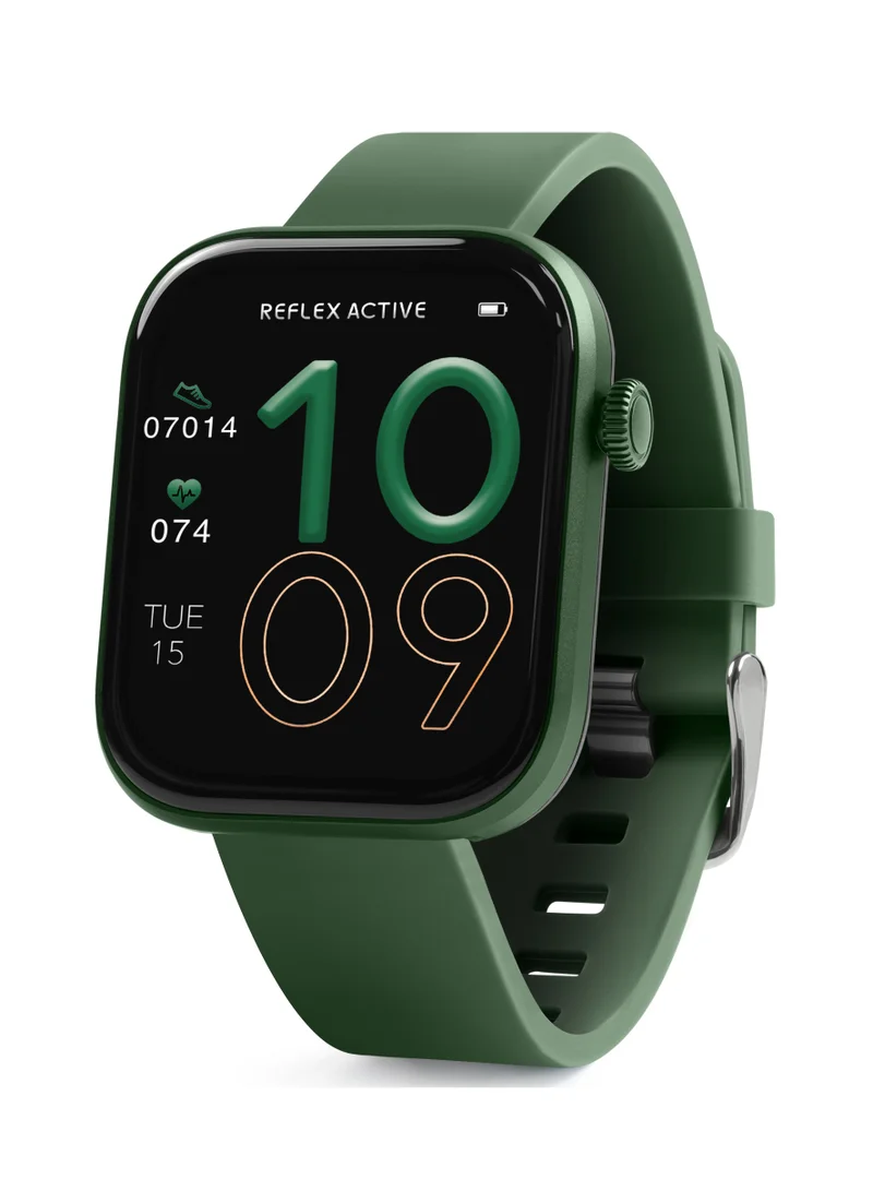 REFLEX ACTIVE Reflex Active Spectra S 300 Lite Forest Green Silicone Strap AMOLED Smart Calling Watch