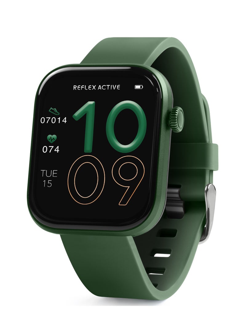 Reflex Active Spectra S 300 Lite Forest Green Silicone Strap AMOLED Smart Calling Watch - Image 1