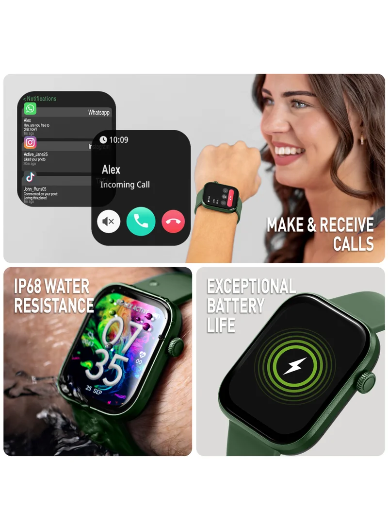 REFLEX ACTIVE  Reflex Active Spectra S 300 Lite Forest Green Silicone Strap AMOLED Smart Calling Watch  | Best Price UAE