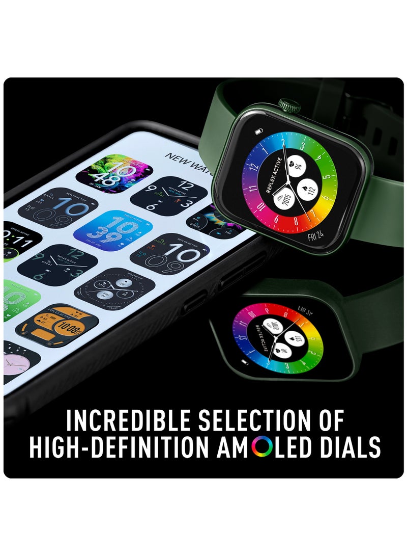 Reflex Active Spectra S 300 Lite Forest Green Silicone Strap AMOLED Smart Calling Watch - Image 4