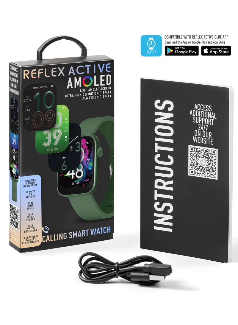REFLEX ACTIVE  Reflex Active Spectra S 300 Lite Forest Green Silicone Strap AMOLED Smart Calling Watch  | Best Price UAE