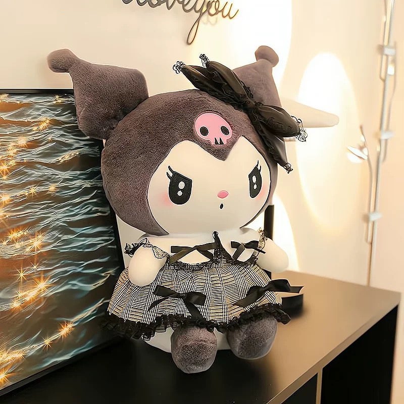 kuromi Sanrio Kuromi plush toy with soft filling, plush doll for children's room decoration, suitable as a children's gift and party gift - Image 4