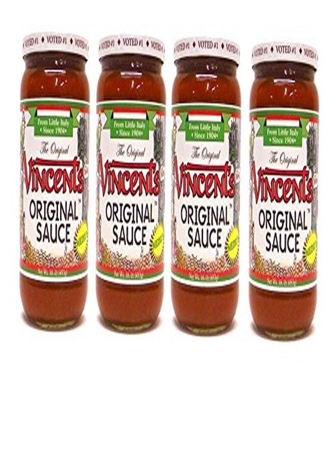 صلصة فينسنت الأصلية بنكهة متوسطة 16 أونصة 4 عبوات من قلب ليتل إيطالي (متوسطة)