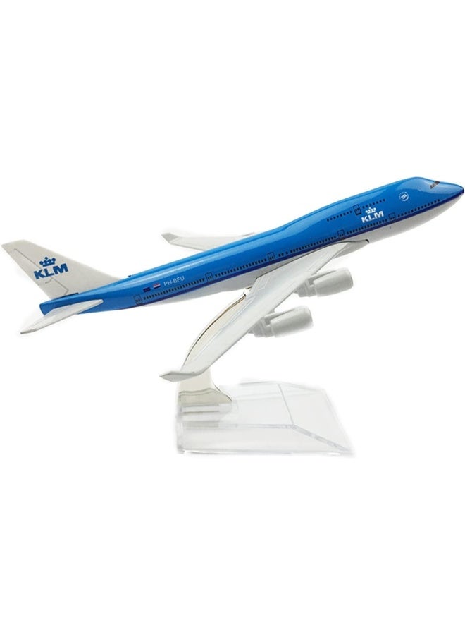 Premify 16Cm B747-400 Klm Airlines Airbus Alloy Metal 1:400 Scale Diecast Airplane Static Decoration Aircraft Model Toy Plane Model Aircraft & Holder  - Image 1