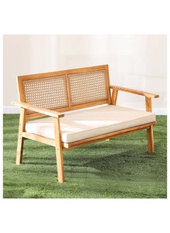 DANUBE HOME Havana 4 Seater Outdoor Sofa Set Wooden Frame Garden Furniture Modern Design Lounge Sofa Sets 4 Pieces Outdoor Seating Table And Chairs Set For Patio Balcony Lawn Yard Brown  - Image 2