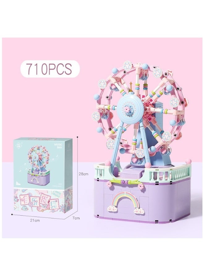 Loquat Ferris Wheel Music Box Building Blocks DIY Block For Girls And Boys 6 -12 Years Old  Construction Toy Birthday Gifts Adults Kids（710Pcs） - Image 4