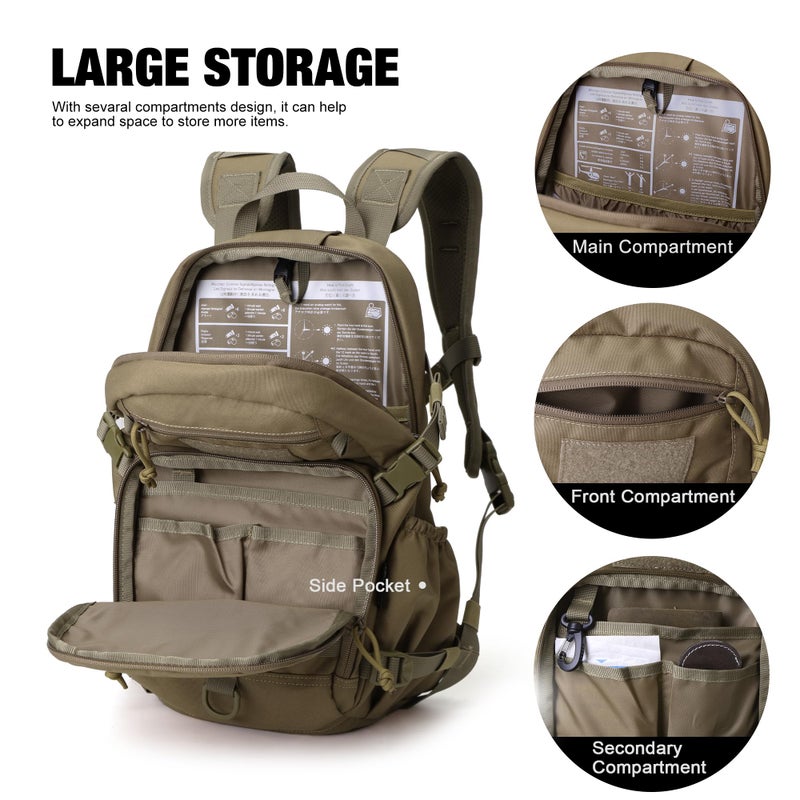 Mardingtop Small Tactical Backpack,Molle Hiking Backpack for Backpacking,Cycling and Biking,15L Backpack - Image 5