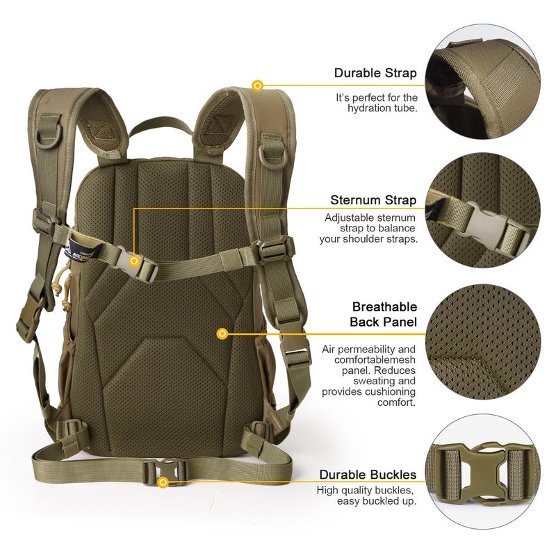 Mardingtop Small Tactical Backpack,Molle Hiking Backpack for Backpacking,Cycling and Biking,15L Backpack - Image 4