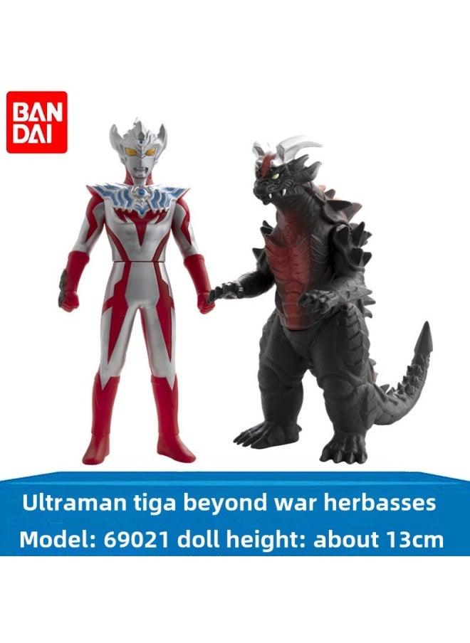 Authentic Bandai Dinosaursaurio Agrux Race King Tao Man Monster Battle Soft Rubber Doll Toy Action Figure Collectible For Kids-Color:69021 Super Decisive Battle  - Image 1