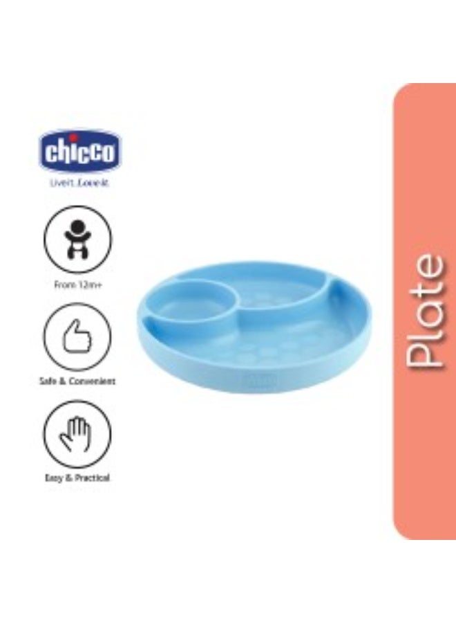 Chicco Take Eat Easy Menu Silicone Plate 12m+ Blue - Image 3