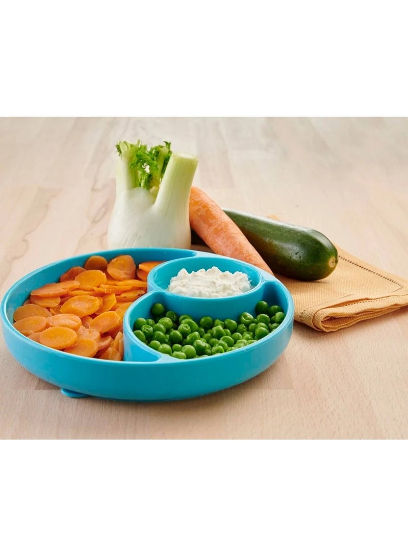 Chicco Take Eat Easy Menu Silicone Plate 12m+ Blue - Image 2