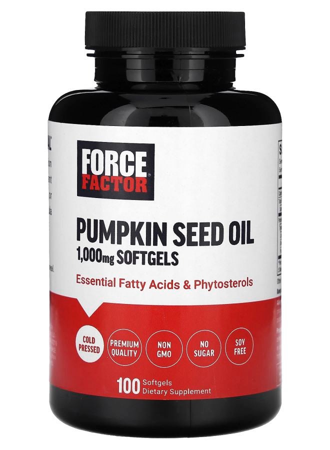 Force Factor Pumpkin Seed Oil 2000 mg 100 Softgels (1000 mg Per Softgel)