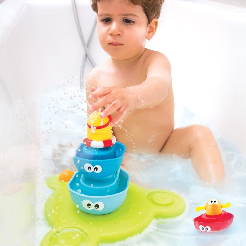 Yookidoo Bath Toy - Stack 'N' Spray Bathtub Fountain - 6 Unique Pieces with Different Functions - Image 2