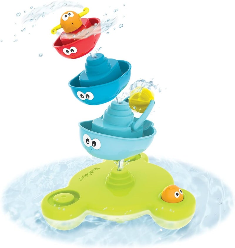 Yookidoo Bath Toy - Stack 'N' Spray Bathtub Fountain - 6 Unique Pieces with Different Functions - Image 1