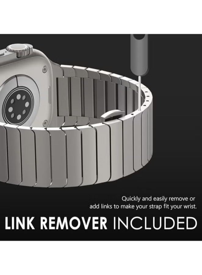 Beauenty Compatible with Apple Watch Ultra 2 Band 49mm 45mm 44mm 42mm, Men's Stainless Steel Metal Strap, Fits iWatch SE Series/8/7/6/5/4/3/2/1 - Image 2