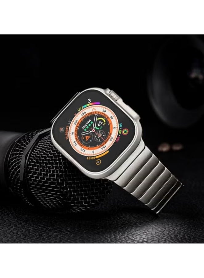 Beauenty Compatible with Apple Watch Ultra 2 Band 49mm 45mm 44mm 42mm, Men's Stainless Steel Metal Strap, Fits iWatch SE Series/8/7/6/5/4/3/2/1 - Image 3