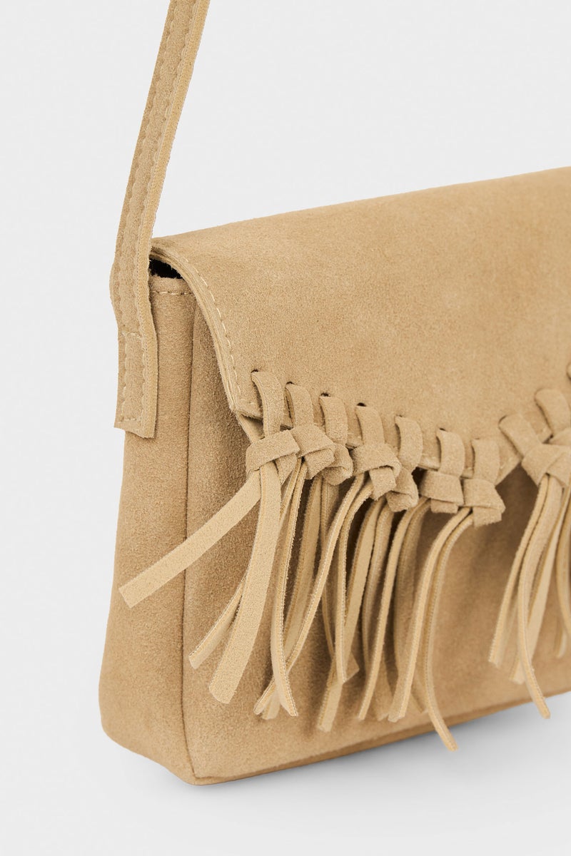 DeFacto Beige Girl Girl Suede Crossbody Bag Casual - Image 3
