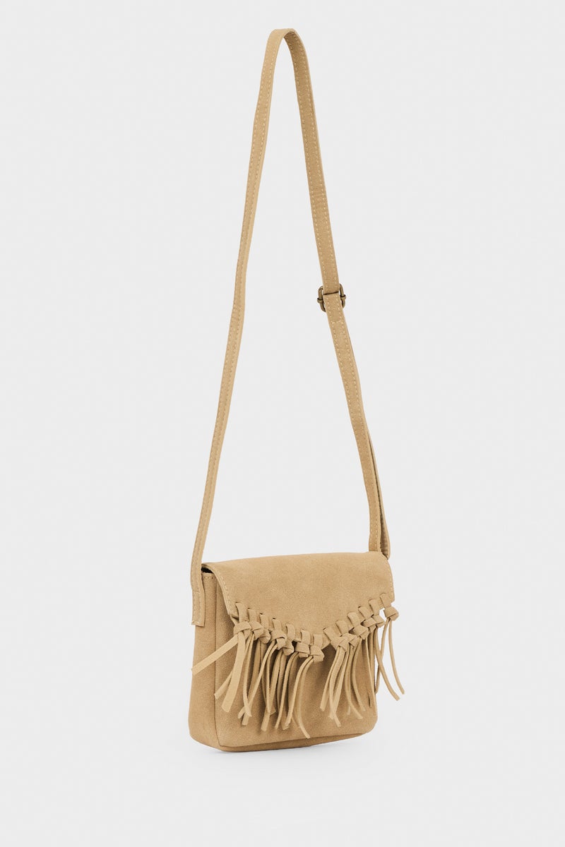 DeFacto Beige Girl Girl Suede Crossbody Bag Casual - Image 2