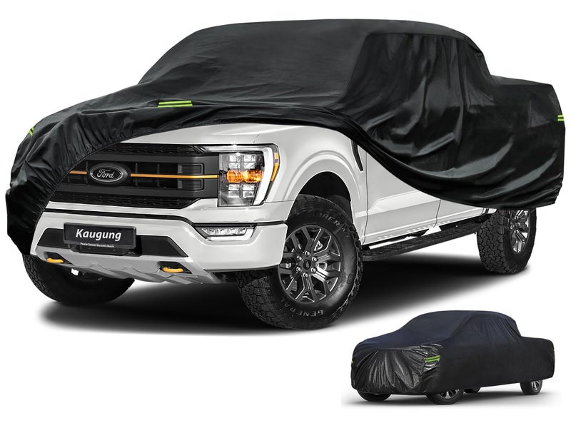 KouKou Truck Cover Waterproof All Weather 7 Layers Heavy Duty Pickup Truck Cover Outdoor Length from 210 to 232 inchesUniversal Fit Ford F150 Nissan Frontier Toyota Tacoma GMC Canyon etc