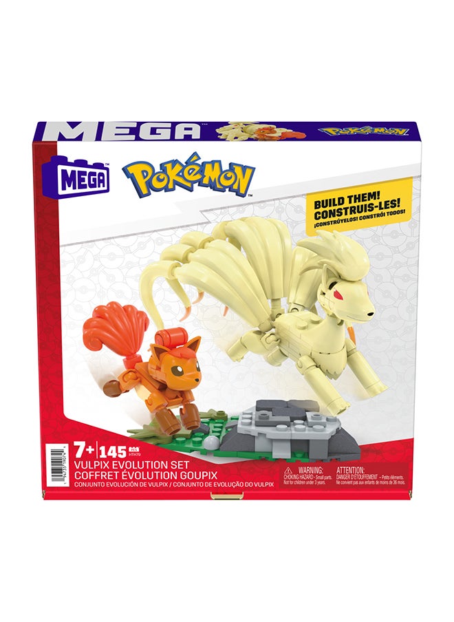 MEGA Pokémon Action Figure Building Toys, Vulpix Evolution Set With 145 Pieces And Ninetales, 2 Poseable Characters, Gift Idea For Kids  - Image 2
