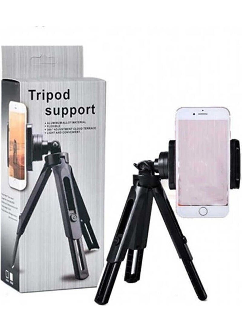 teknosepetim - 2 Stage Desktop Phone Holder Stand Smart Tripod Black 2 Stage Tripod - Image 1