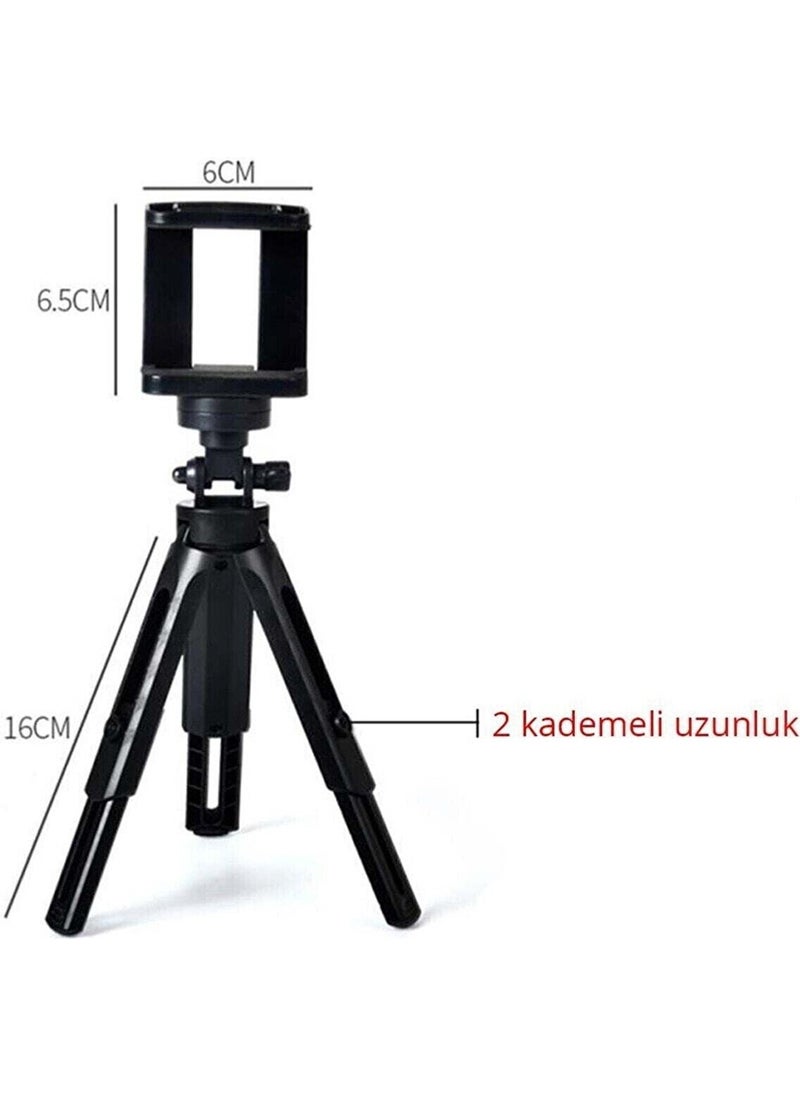 teknosepetim - 2 Stage Desktop Phone Holder Stand Smart Tripod Black 2 Stage Tripod - Image 1