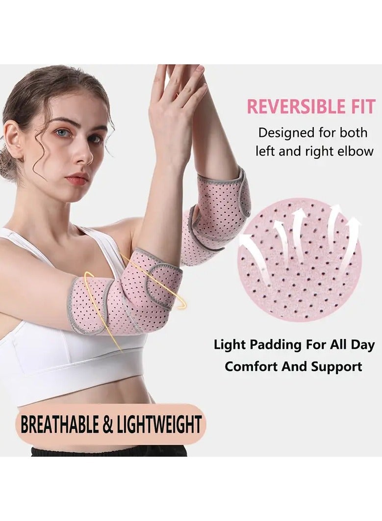 Adjustable Elbow Brace for Men & Women -InstantPain Relief for Tennis Elbow, Golfer's Elbow, Tendonitis &Arthritis -Advanced Support for Weightlifting, Gym, SportsInjury Recovery & Daily Use(Pink) - Image 4