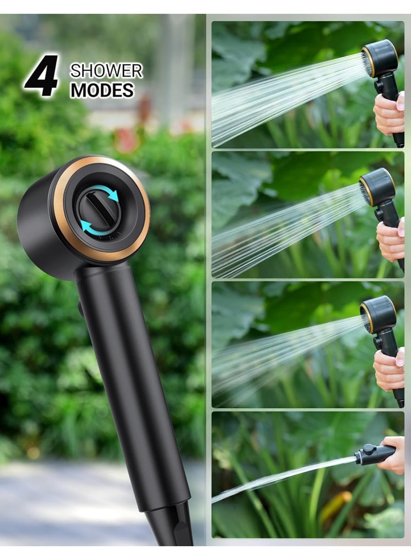 جرين ليون دش التخييم / نظام دش محمول بشاشة رقمية / 5 أوضاع ضغط قابلة للتعديل / كيس ماء سعة 20 لترًا / بطارية 8000 مللي أمبير في الساعة ووقت تشغيل 180 دقيقة - مقاوم للماء IPX8 للمغامرات الخارجية - أسود - Image 4