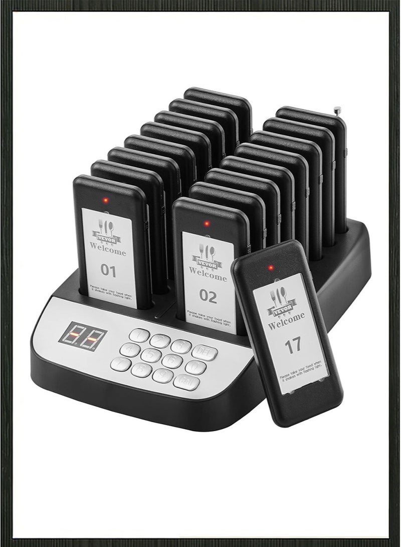 Apustim Restaurant Paging System，Restaurant-Specific Buzzers，16 Pagers With Buzzer，Vibration，And Flashing Functions，Buzzer Sound Can Be Turned Off，Suitable For Food Courts，Hotels，Hospital，And Other Venues - Image 1
