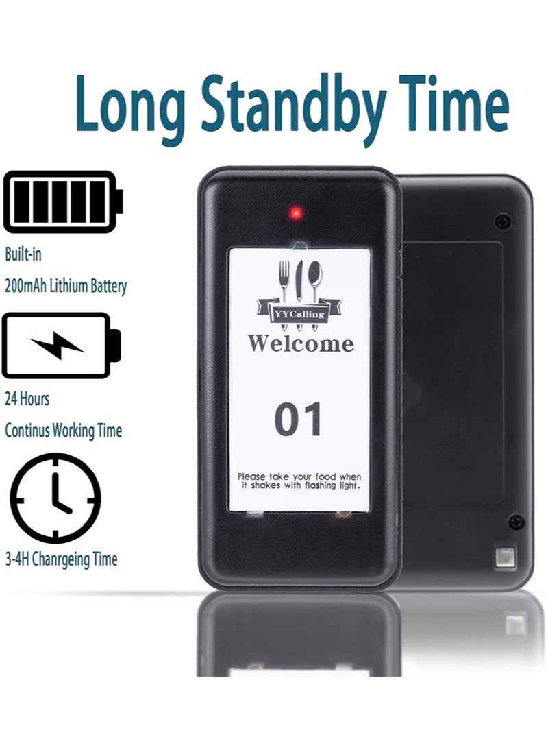 Apustim Restaurant Paging System，Restaurant-Specific Buzzers，16 Pagers With Buzzer，Vibration，And Flashing Functions，Buzzer Sound Can Be Turned Off，Suitable For Food Courts，Hotels，Hospital，And Other Venues - Image 3