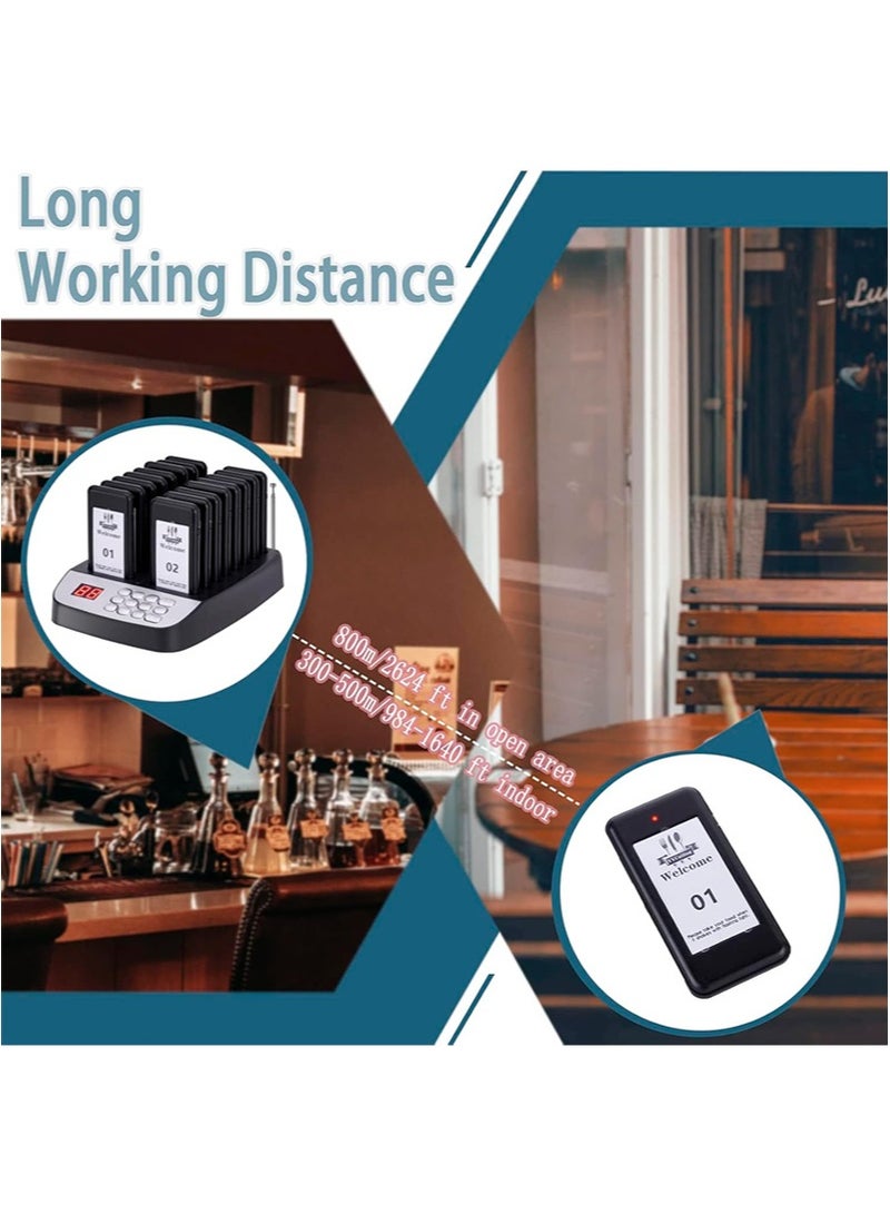 Apustim Restaurant Paging System，Restaurant-Specific Buzzers，16 Pagers With Buzzer，Vibration，And Flashing Functions，Buzzer Sound Can Be Turned Off，Suitable For Food Courts，Hotels，Hospital，And Other Venues - Image 4