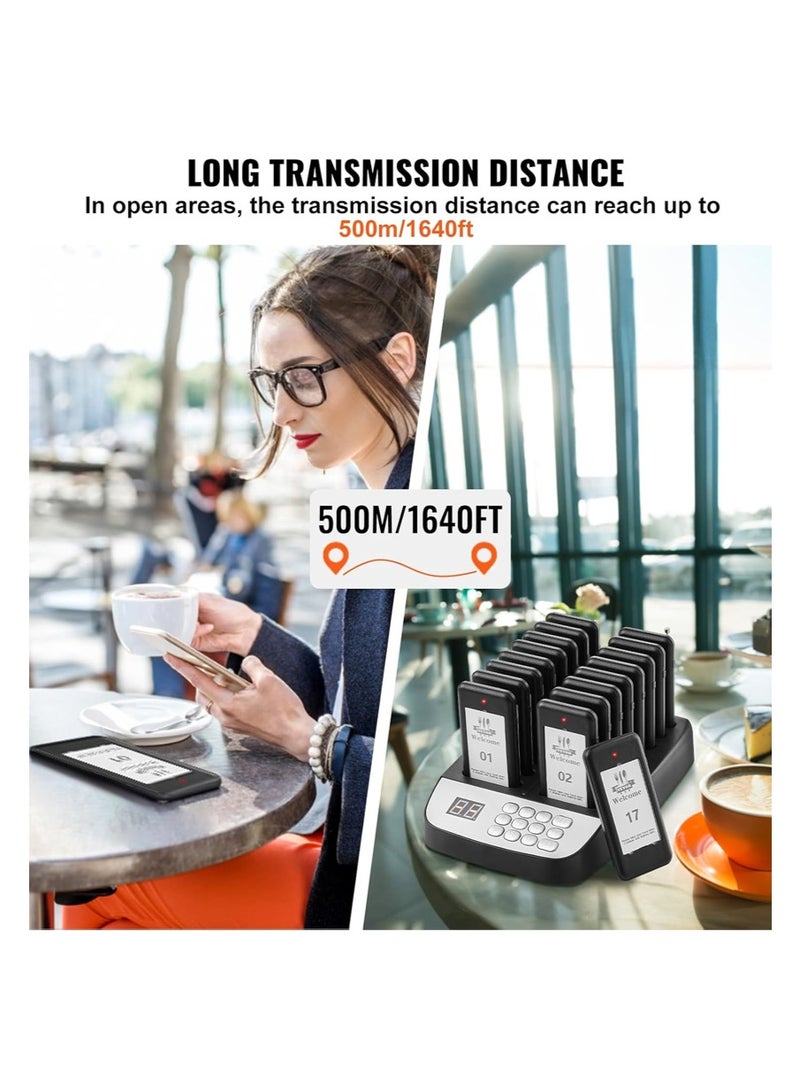 Apustim Restaurant Paging System，Restaurant-Specific Buzzers，16 Pagers With Buzzer，Vibration，And Flashing Functions，Buzzer Sound Can Be Turned Off，Suitable For Food Courts，Hotels，Hospital，And Other Venues - Image 5