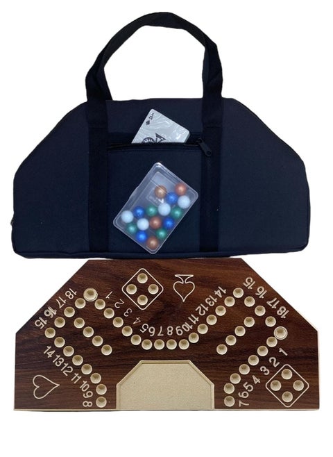A Strong Wooden Jackaroo Game For Strategic Planning 4 Players With a Luxury Bag 40 X 40 Cm Numbered