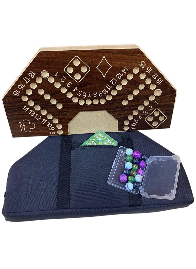 MARAH TOYS - A Strong Wooden Jackaroo Game For Strategic Planning 4 Players With a Luxury Bag 40 X 40 Cm Numbered - Image 1