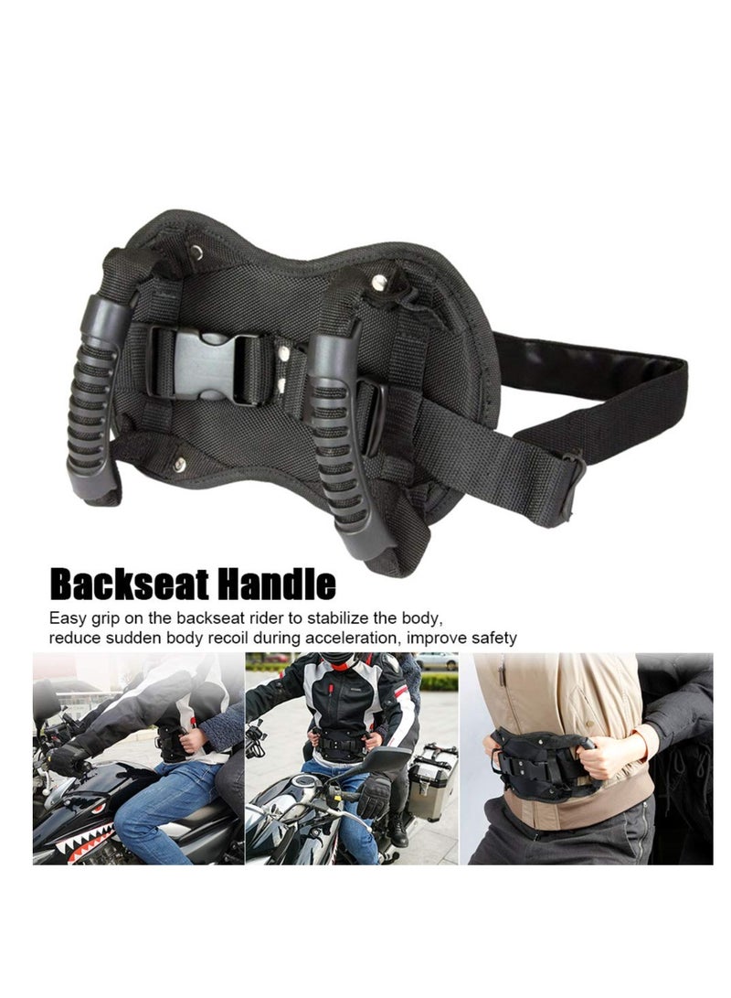 Zikra Motorcycle Backseat Handle, Adjustable Reinforce Buckle Bandage, Waist Belt Black Backseat Handle, Passenger Seat Grip Strap Motorcycle Accessory, for Children Motorcycle Passenger - Image 4