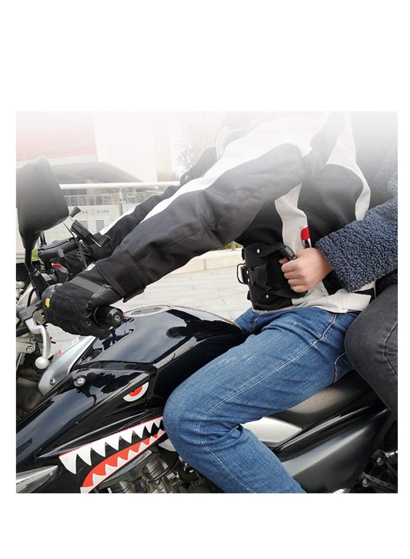 Zikra Motorcycle Backseat Handle, Adjustable Reinforce Buckle Bandage, Waist Belt Black Backseat Handle, Passenger Seat Grip Strap Motorcycle Accessory, for Children Motorcycle Passenger - Image 5